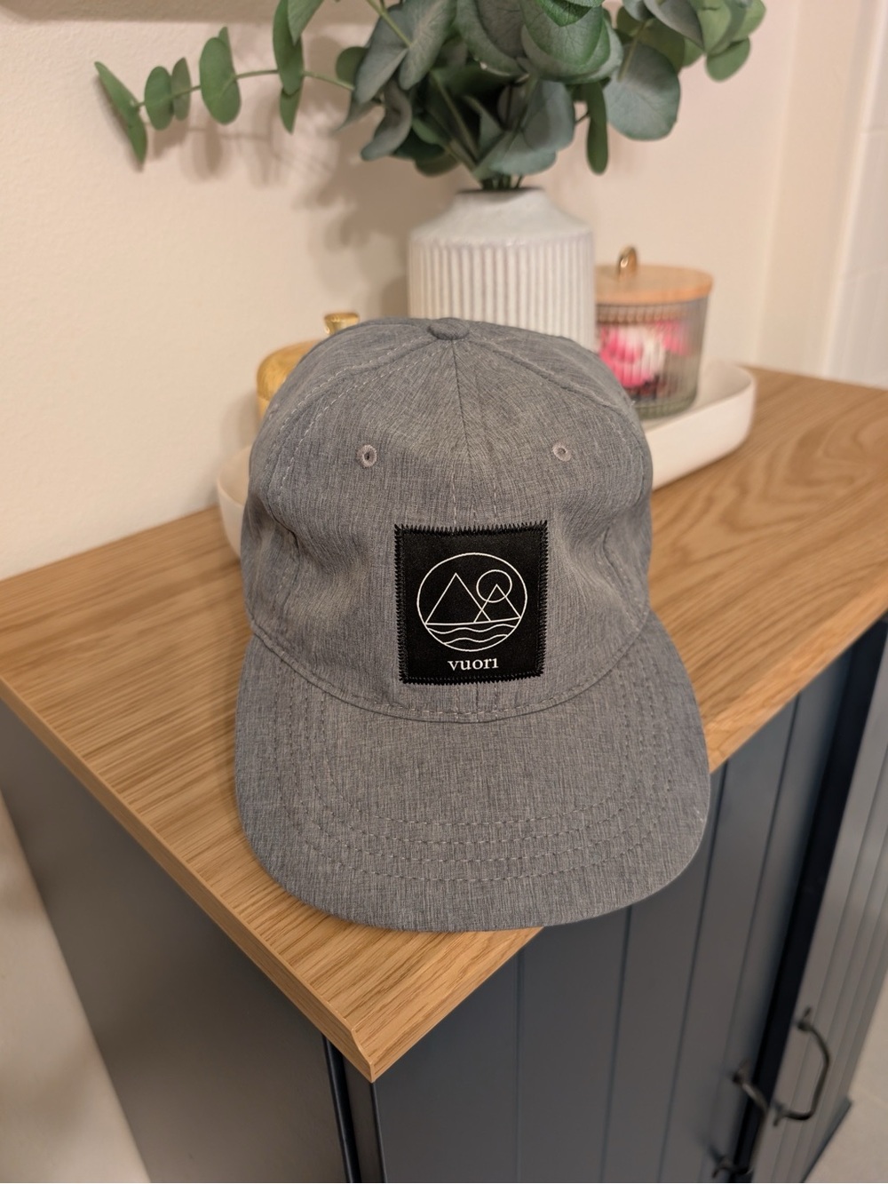Vuori Heather Gray Logo Patch Cap